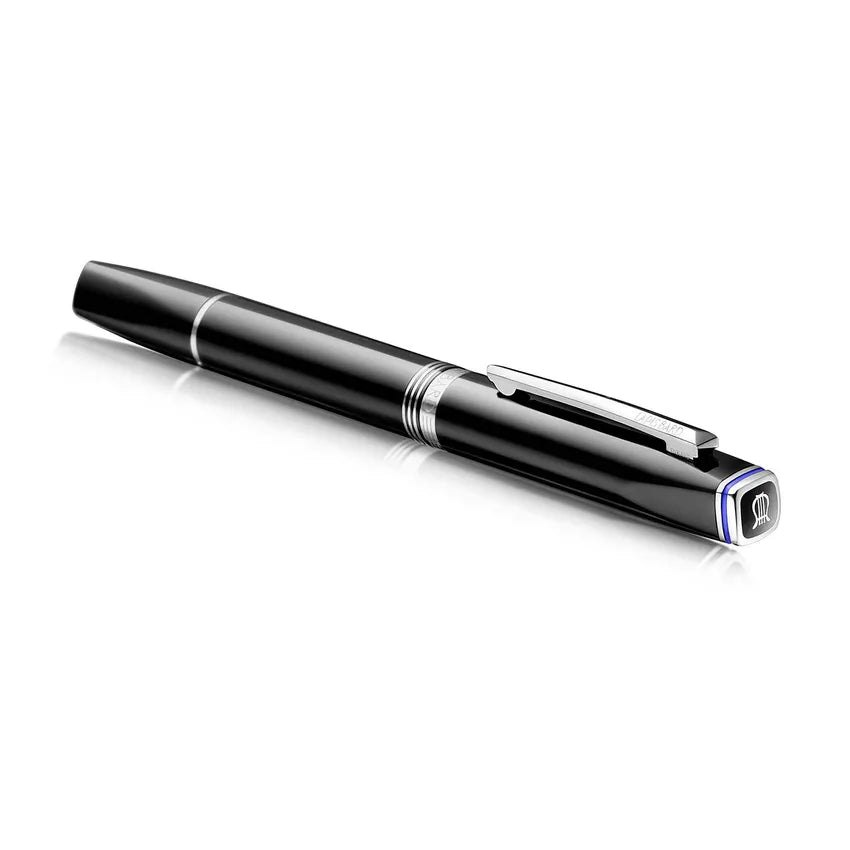 Lapis Bard Contemporary Rollerball Pen Black with Chrome Trims