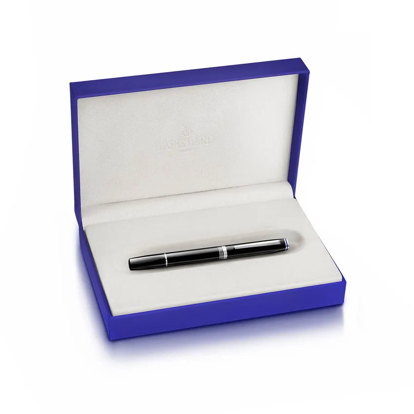 Lapis Bard Contemporary Rollerball Pen Black with Chrome Trims