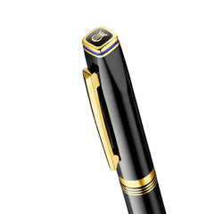 Lapis Bard Contemporary Rollerball Pen Black with Gold Trims