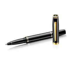 Lapis Bard Contemporary Rollerball Pen Black with Gold Trims