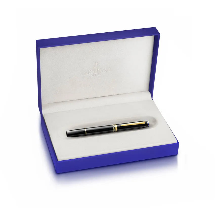 Lapis Bard Contemporary Rollerball Pen Black with Gold Trims