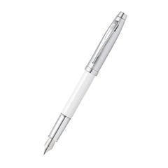 Sheaffer 9324 White Barrel, Brushed Chrome Cap Fountain Pen