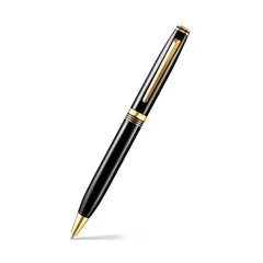 Lapis Bard Contemporary Ballpoint Pen Black with Gold Trims