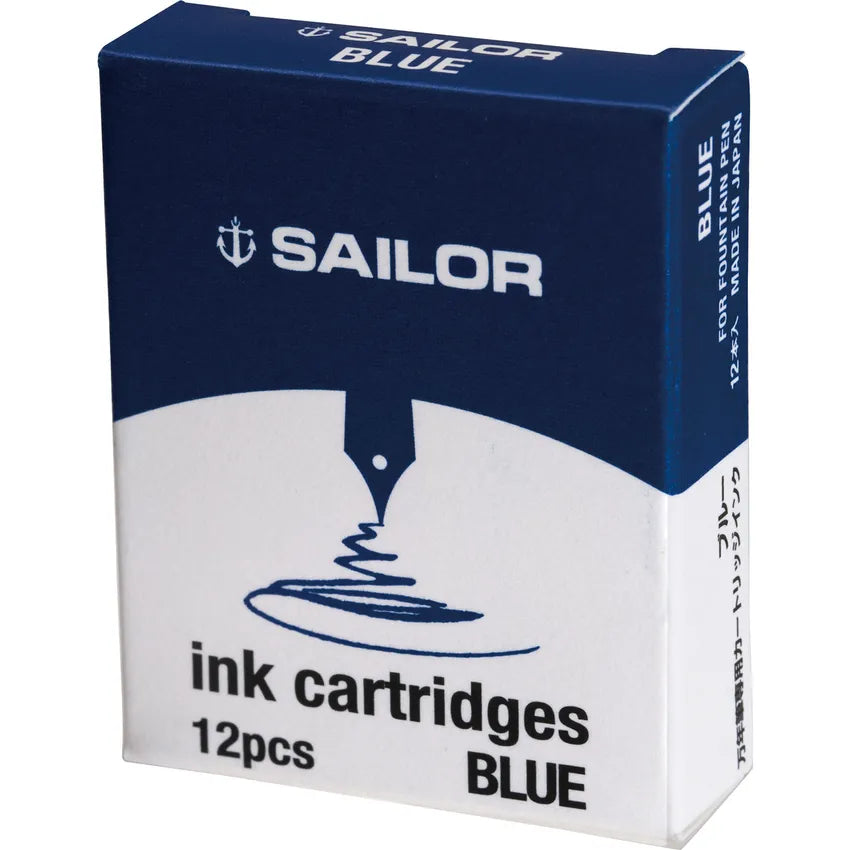 Sailor Jentle Ink Cartridge Pack of 12 Blue