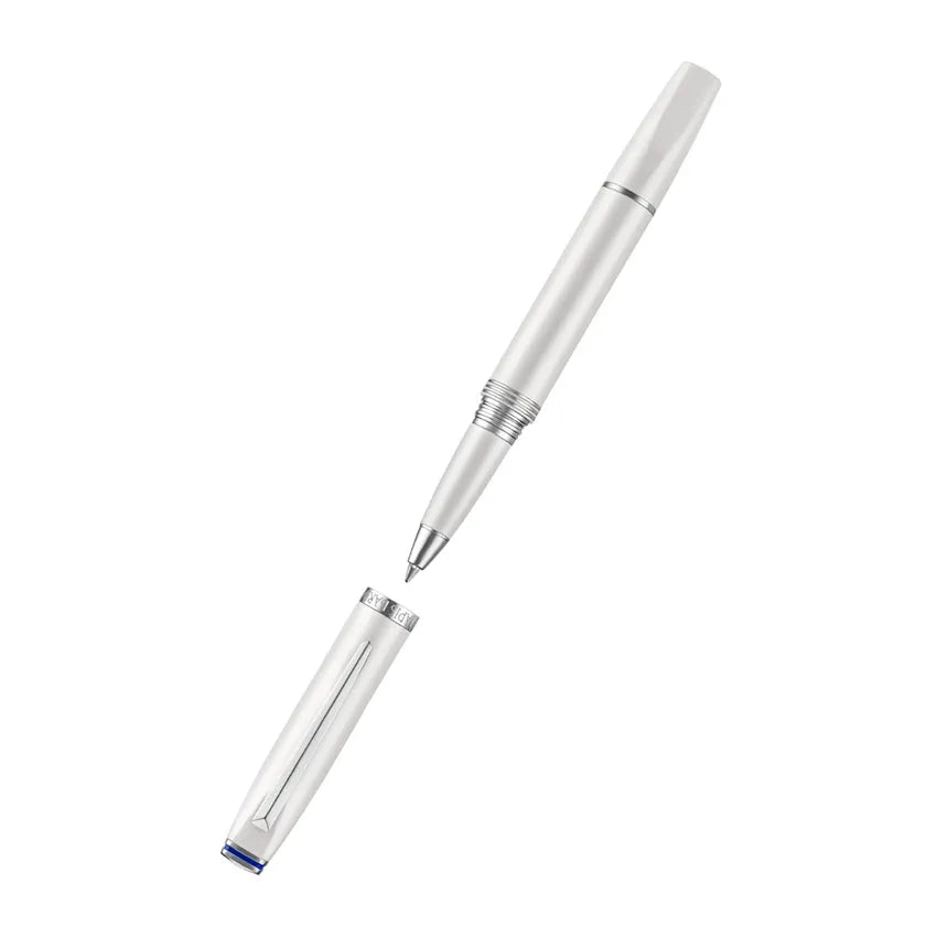 Lapis Bard Contemporary Rollerball Pen - Pearl with Chrome Trim