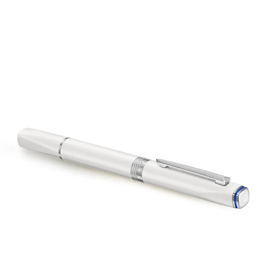 Lapis Bard Contemporary Rollerball Pen - Pearl with Chrome Trim