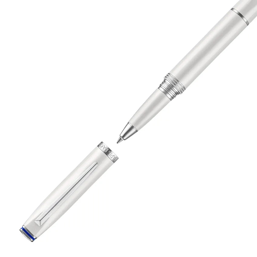 Lapis Bard Contemporary Rollerball Pen - Pearl with Chrome Trim