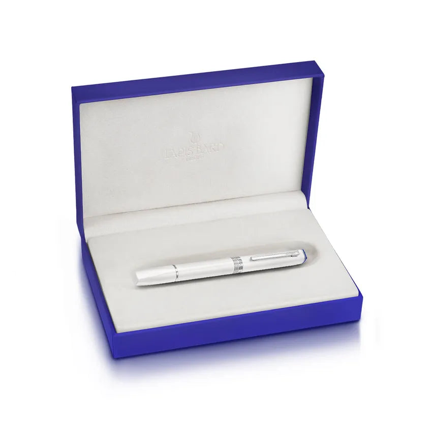 Lapis Bard Contemporary Rollerball Pen - Pearl with Chrome Trim