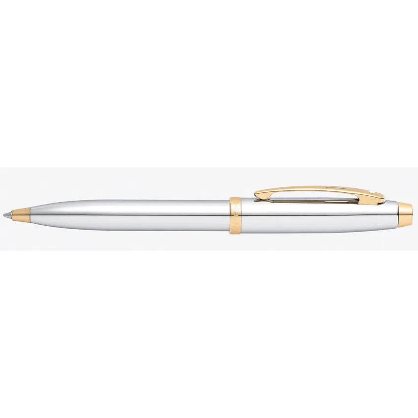 Sheaffer 9340 Gift 100 Ballpoint Pen Bright Chrome with Gold Tone Trim