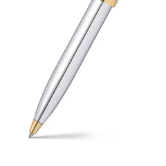 Sheaffer 9340 Gift 100 Ballpoint Pen Bright Chrome with Gold Tone Trim