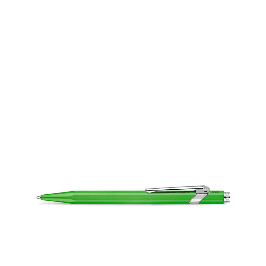 Caran d'Ache 849 Popline Fluo Ballpoint Pen with Slim Metal Box Fluorescent Green