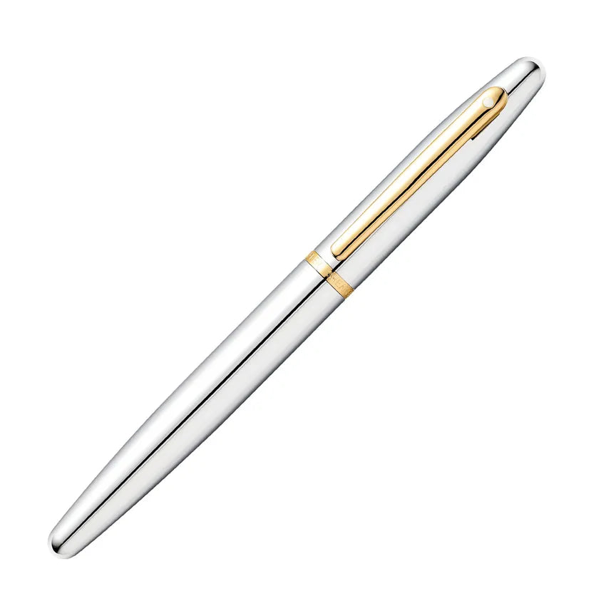 Sheaffer 9422 VFM Fountain Pen (Medium) Polished Chrome with Gold-Plated Trim