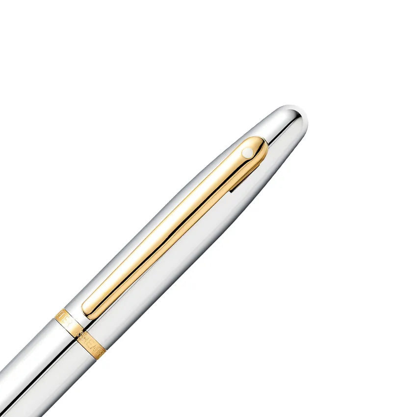 Sheaffer 9422 VFM Fountain Pen (Medium) Polished Chrome with Gold-Plated Trim