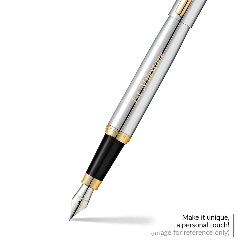 Sheaffer 9422 VFM Fountain Pen (Medium) Polished Chrome with Gold-Plated Trim