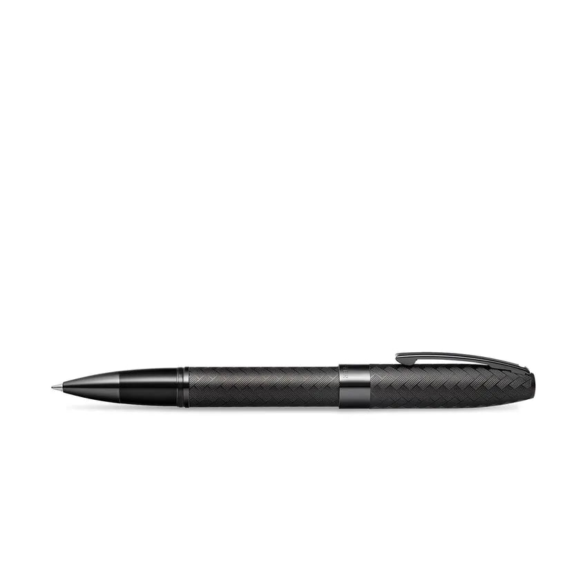 Sheaffer 9061 Legacy Engraved Chevron Pattern Rollerball Pen Matte Black with and PVD Trim