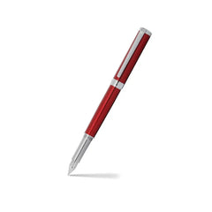 Sheaffer 9245 Intensity Engraved Translucent Lacquer Fountain Pen (Fine) - Red with Polished Black Trim