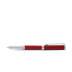 Sheaffer 9245 Intensity Engraved Translucent Lacquer Fountain Pen (Fine) - Red with Polished Black Trim