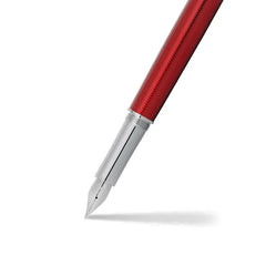 Sheaffer 9245 Intensity Engraved Translucent Lacquer Fountain Pen (Fine) - Red with Polished Black Trim