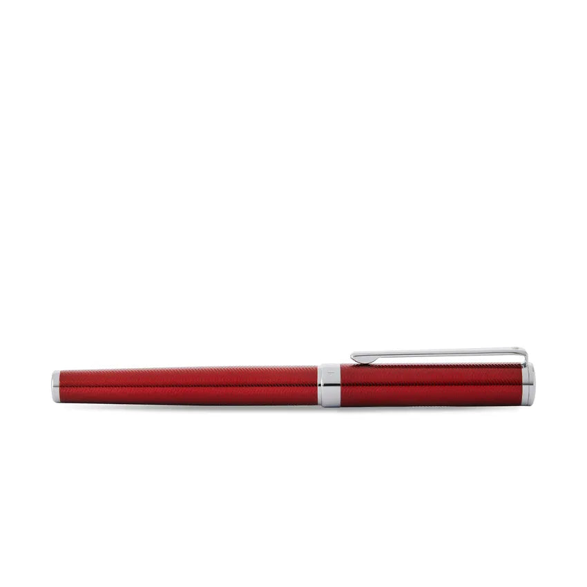 Sheaffer 9245 Intensity Engraved Translucent Lacquer Fountain Pen (Fine) - Red with Polished Black Trim