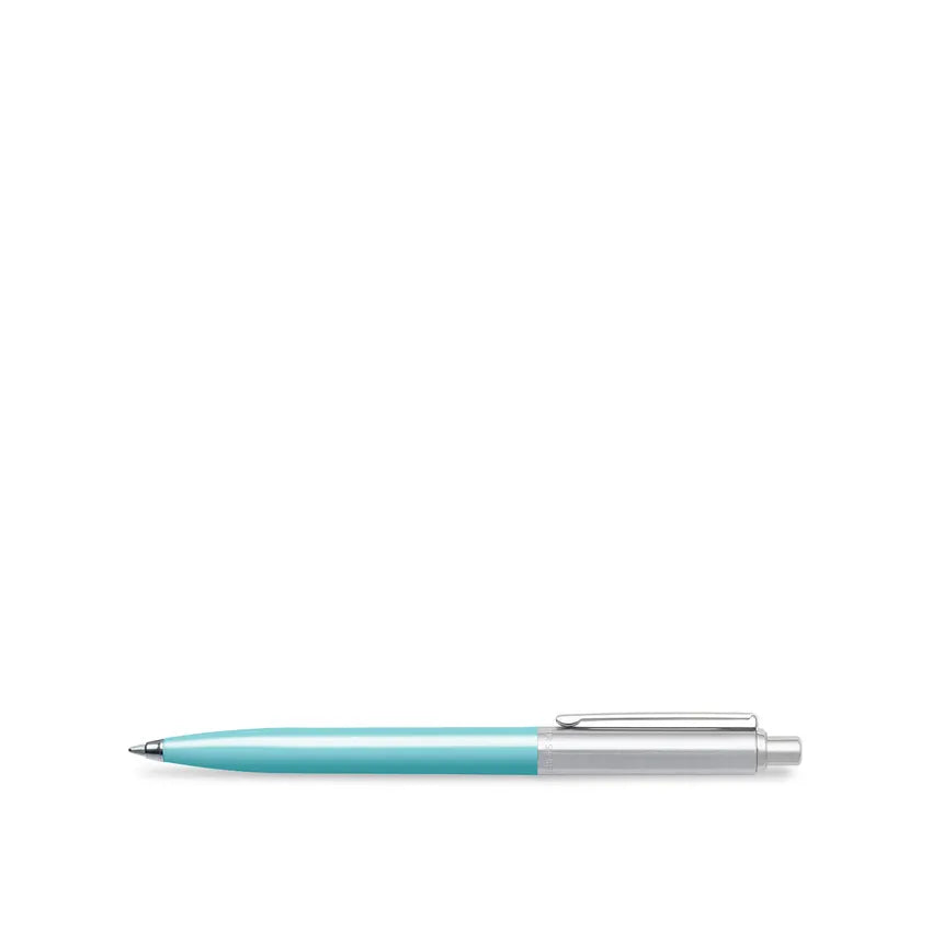 Sheaffer A 321 Sentinel Ballpoint Pen Aqua with Brushed Chrome Cap and Chrome-Plated Trim