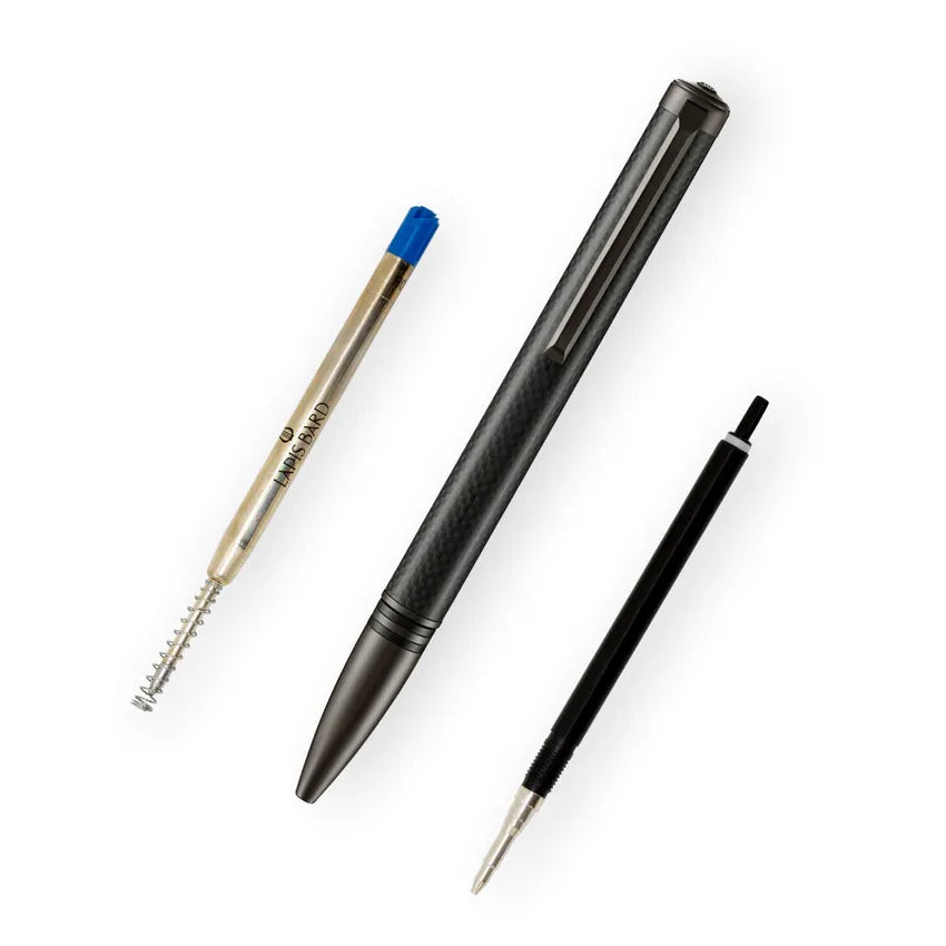 Lapis Bard Contemporary Special Edition Torque Ballpoint Pen - Carbon Fibre with Gunmetal Trim