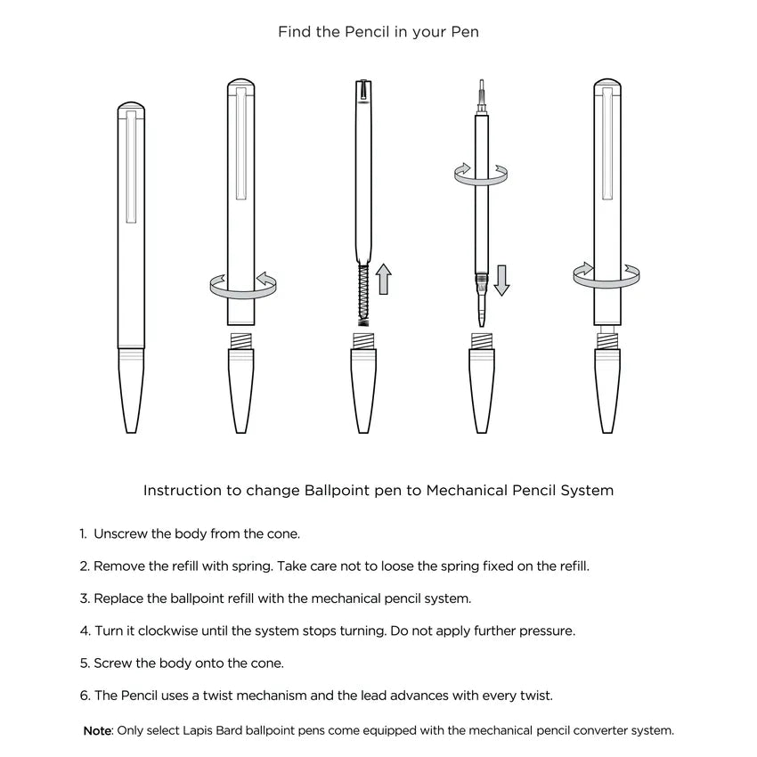 Lapis Bard Contemporary Special Edition Torque Ballpoint Pen - Carbon Fibre with Gunmetal Trim