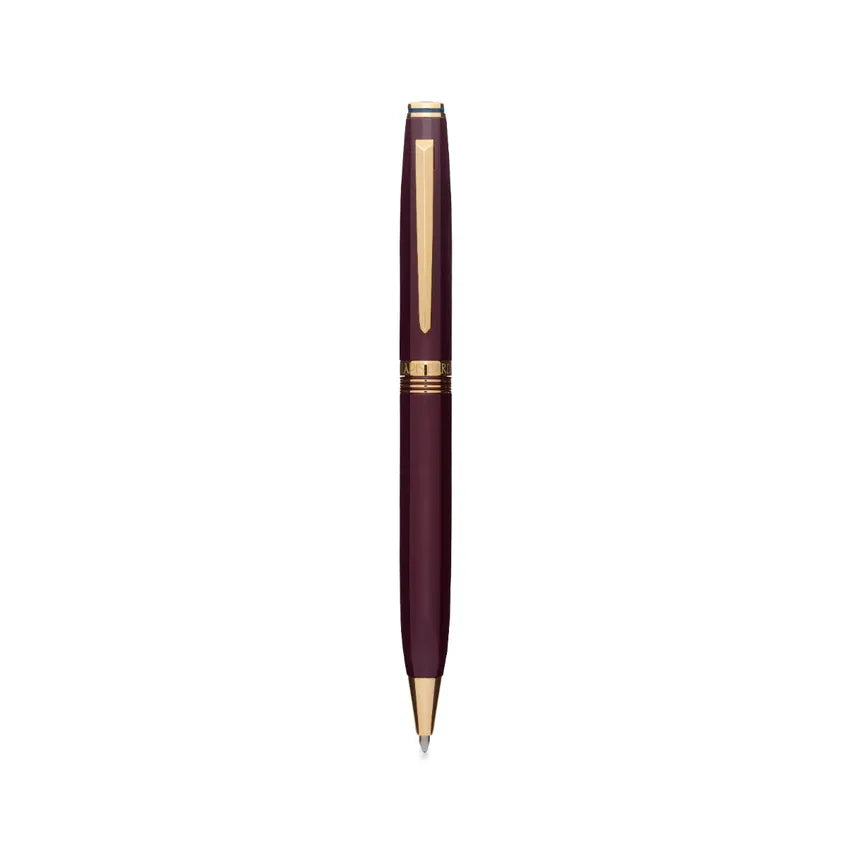 Lapis Bard Gift Set Contemporary Ballpoint Pen with Ducorium Wallet Bordeaux with Gold Trims