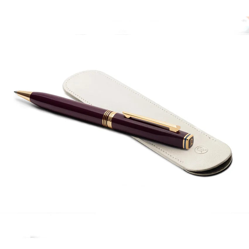 Lapis Bard Gift Set Contemporary Ballpoint Pen with Ducorium Wallet Bordeaux with Gold Trims