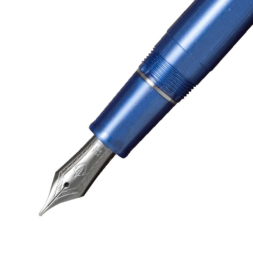 Sailor 1911 Ringless Metallic Fountain Pen (21K Medium) - Blue with Black Trims