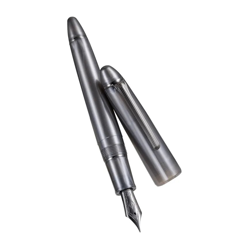 Sailor 1911 Ringless Metallic Fountain Pen (21K Medium) - Grey with Black Trims