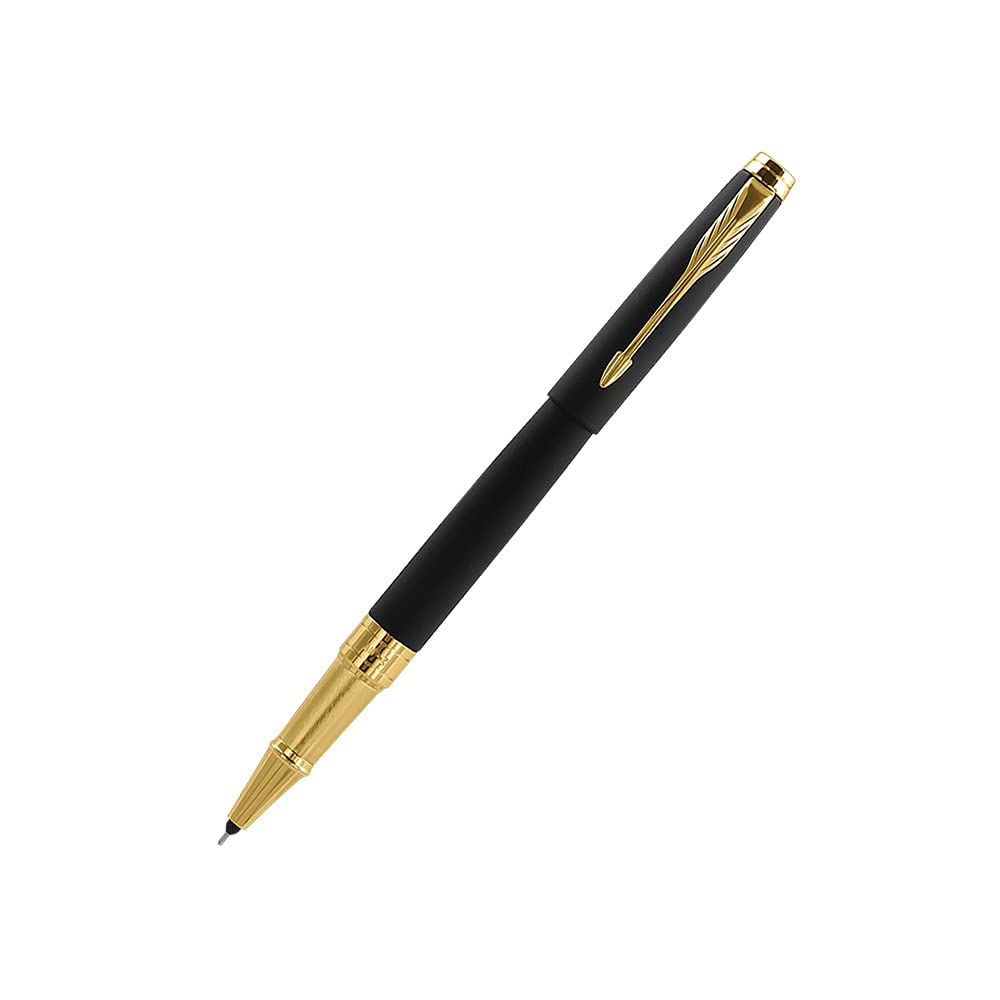 Parker Aster Matte Black Gold Trim Roller Ball Pen