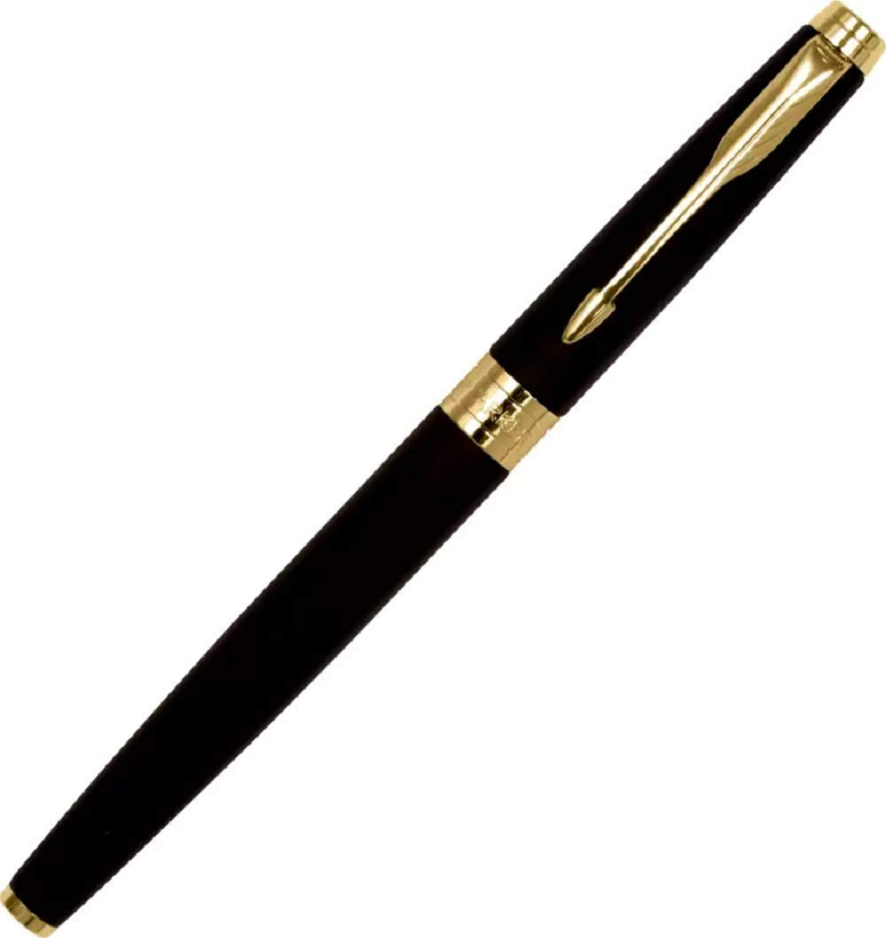 Parker Aster Matte Black Gold Trim Medium Nib Fountain Pen