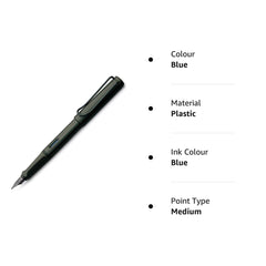 Lamy Safari Umbra Medium Nib Fountain Pen | Sturdy Plastic, Umbra | Metal Clip, Ergonomic Grip | Black Chromium-Plated Steel Nib | with Ink Cartridge T 10 Blue | with Converter Z 28